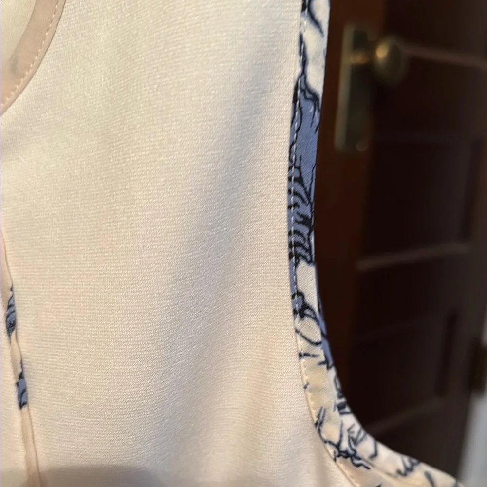 Ann‎ Taylor  Dress in Classic ivory w/ floral patterned piping. Worn about 4x